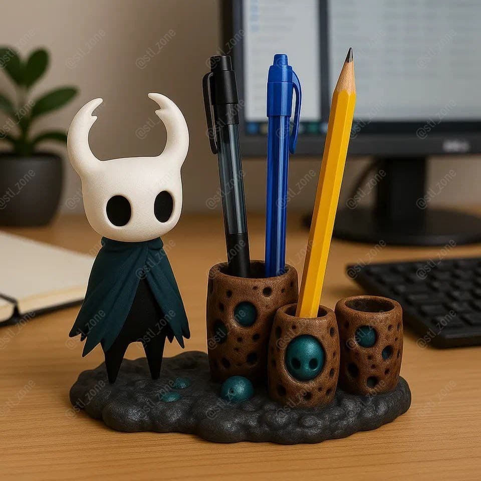 🖋️👾 Porta-Lápis – Hollow Knight | Resina & Desing