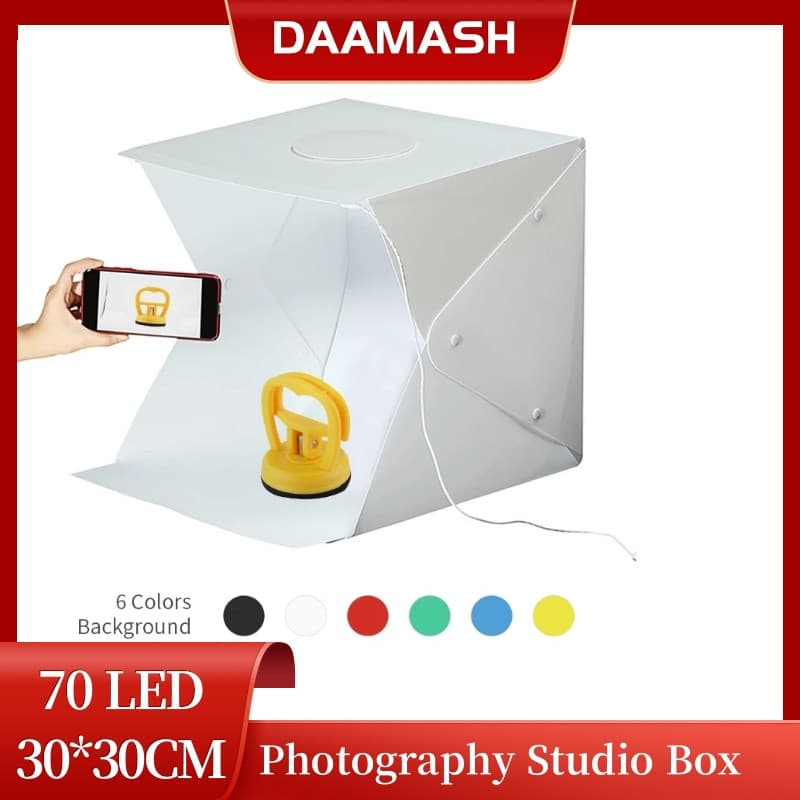 [Envio 24H] Caixa de Luz para Estúdio de 30cm, Mini Estúdio Fotográfico com Luzes LED e Fundos Dobráveis