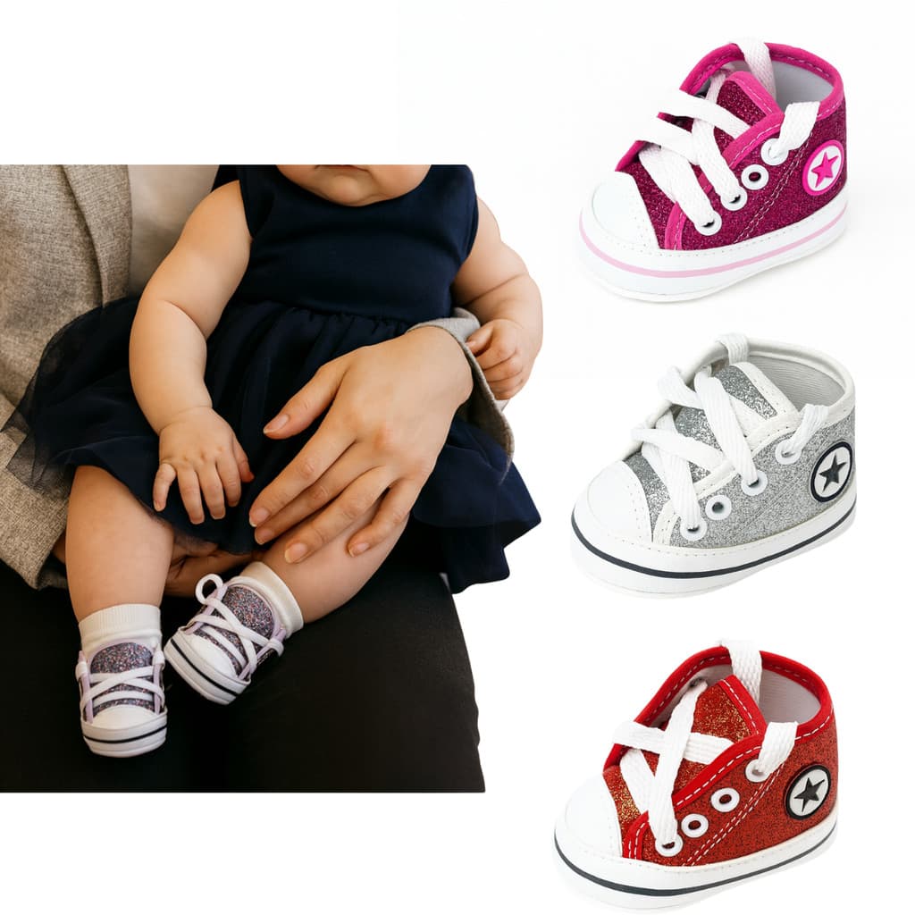 Tênis Starzinho para bebês baby Glitter Várias Cores