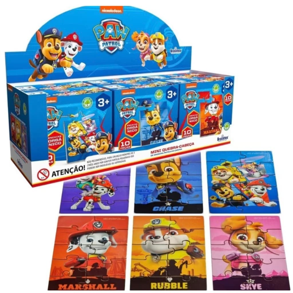 Kit 6/12 Lembrancinha Patrulha Canina Paw Patrol  Mini Quebra Cabeça Patrulha Promoção