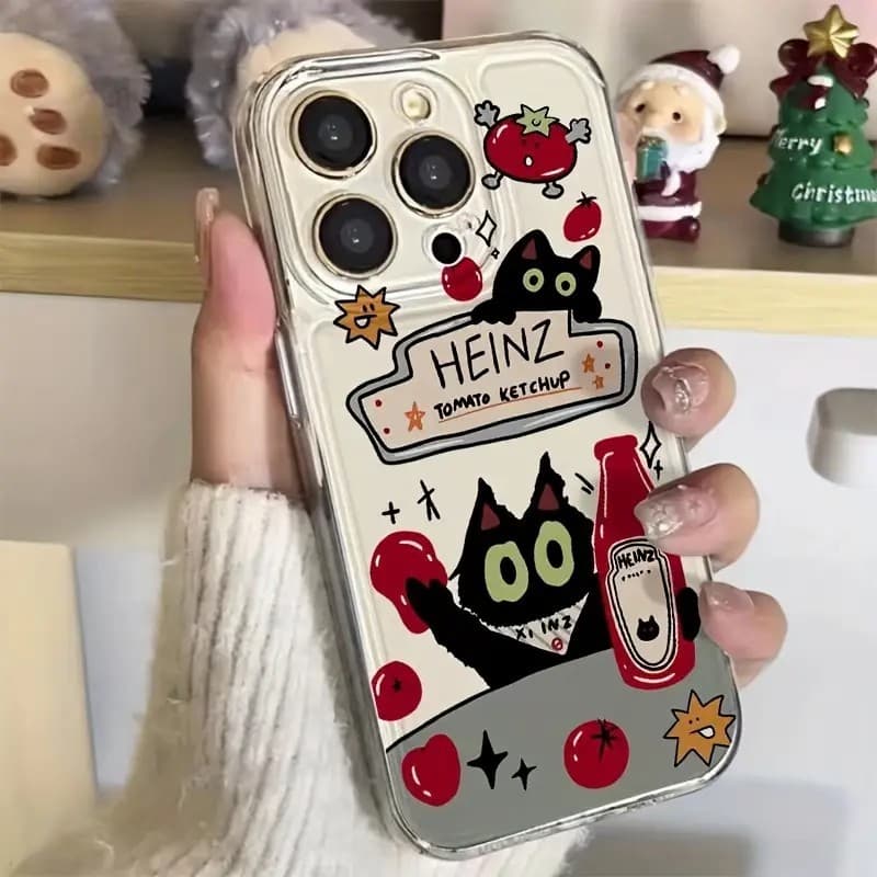 Capinha Capa para Samsung A15 A54 A16 A06 A34 A23 A05 A55 A35 S24 S25 Plus Ultra Gatinho Fofo transparente Anti-impacto