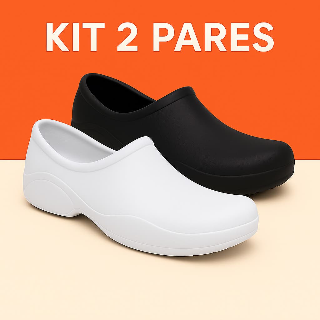 Kit Sapato Profissional EPI Antiderrapante, Leve e Confortavél Macio