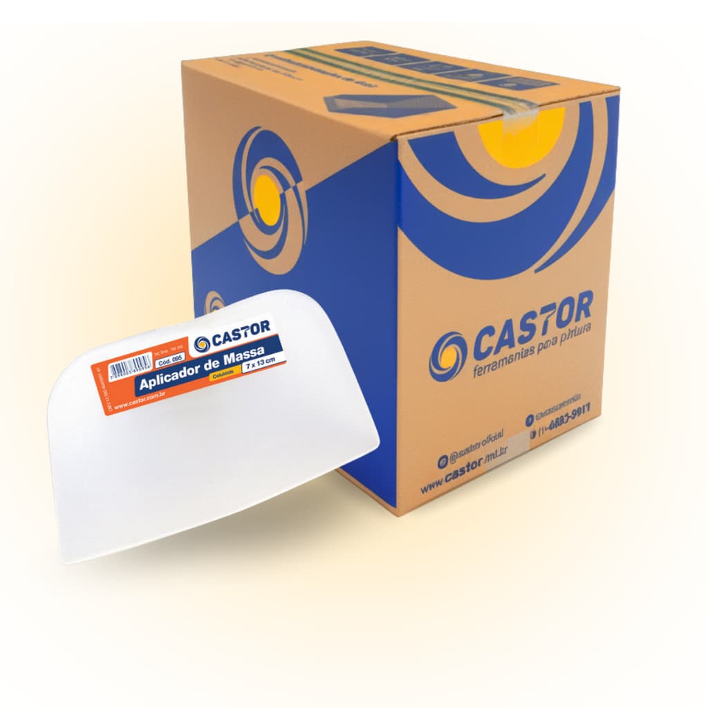 Caixa c/ 24 Aplicador plástico de massa 07x13cm - Castor