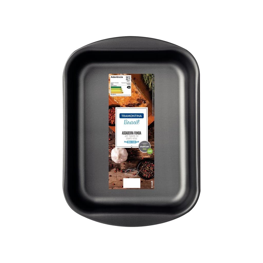 Assadeira Funda Tramontina Brasil Starflon Max Grafite 28 cm 3,3 L