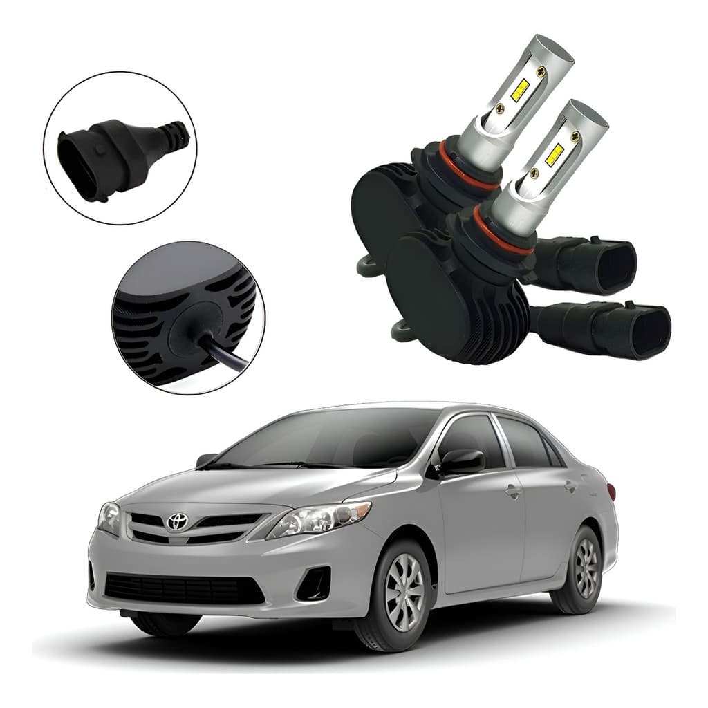 Kit Lâmpadas Ultra Led Farol Alto Toyota Corolla 2010 2011 Hb3 Prateado Branco-frio
