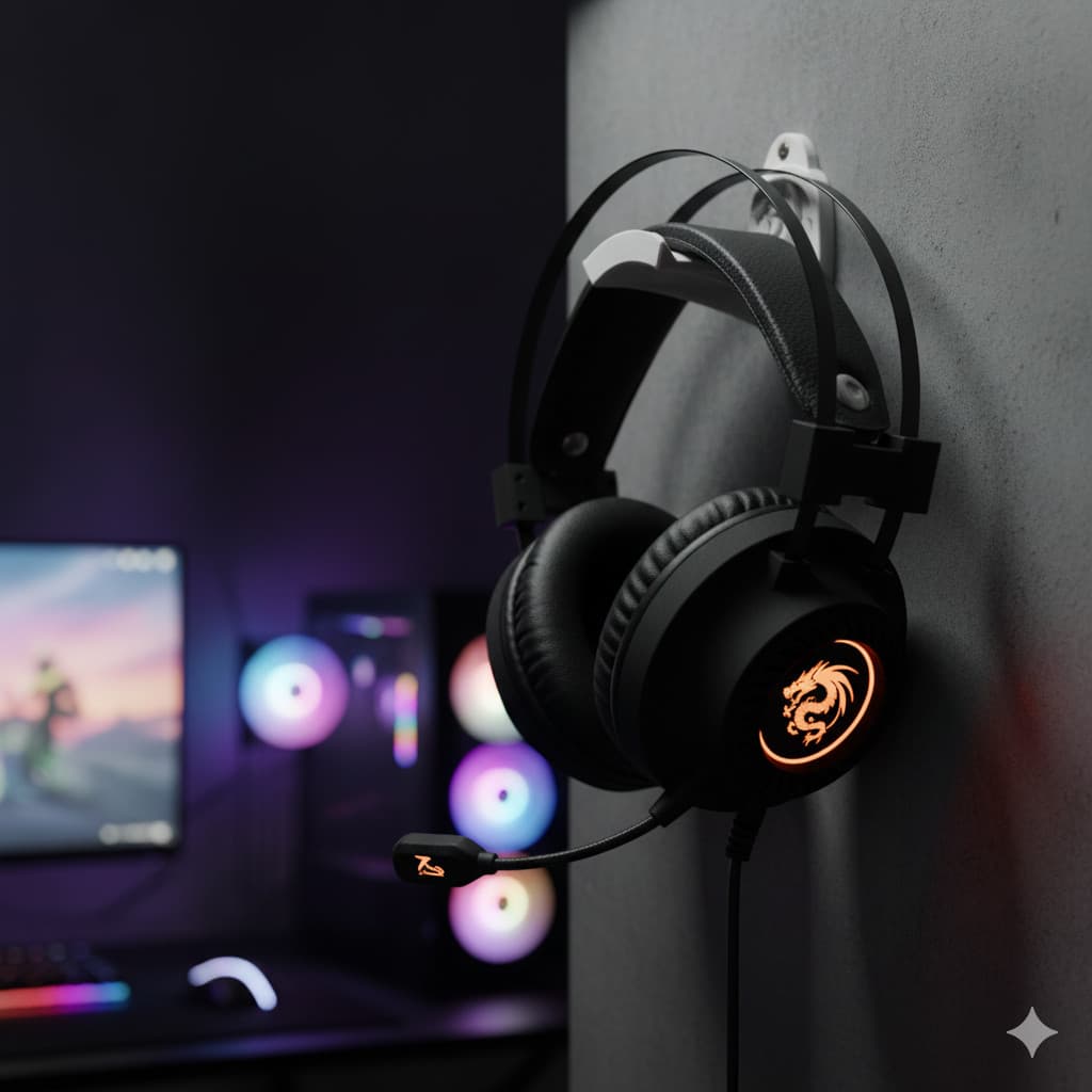 Suporte fone Headset gamer com Logo Redragon – Qualidade e Design Exclusivo