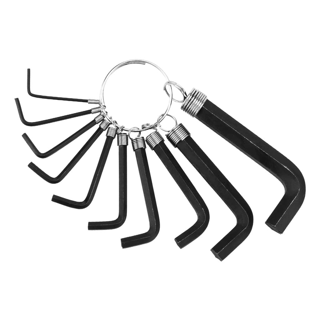 JOGO DE CHAVE ALLEN CURTA, OXIDADO PRETO, COM ARGOLA, 1,5-10MM, 10PCS // SPARTA
