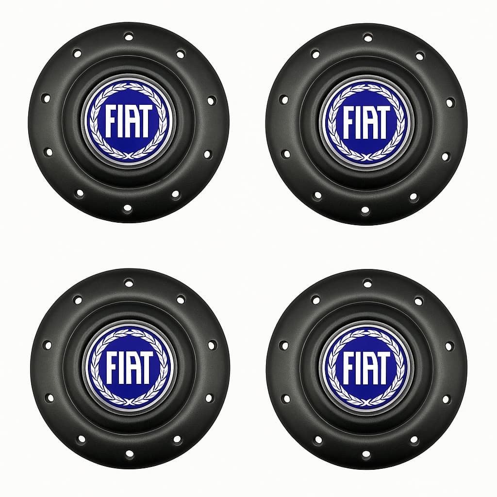 Jogo 4 Calota Centro de Roda de Ferro Amarok Fiat Azul  Aros 13 14 15  4 Furos Acessórios Automotivo