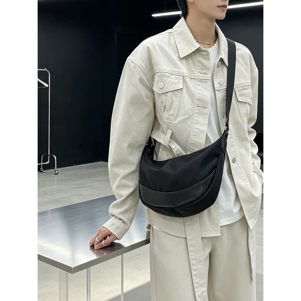 Versão coreana estilo minimalista náilon pano saco do mensageiro leve trabalho Commuter bolsa de ombro meninos na moda a