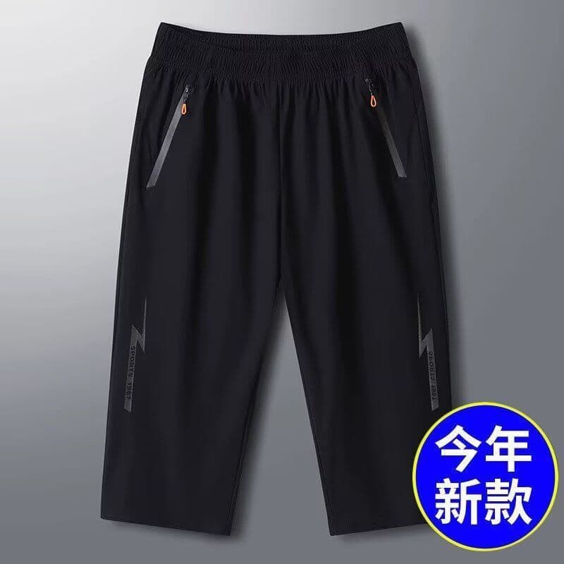 Estilo fino verão de secagem rápida seda gelo alta elástica Casual calças cortadas masculinas Shorts esportivos calças m