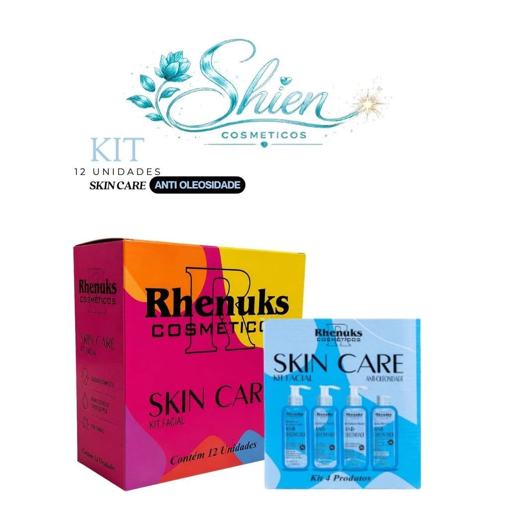 Kit 12 Kit Skin Care Anti Oleosidade Com 48 Itens Rhenuks Cosméticos (Afilhado)
