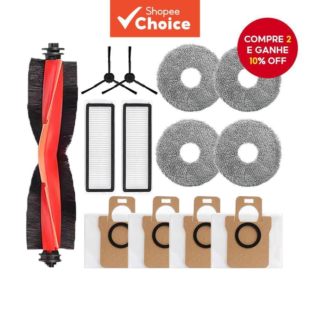 Para o Xiaomi Robot Vacuum X20 Max / X20 Pro: escova principal, escova lateral, esfregão, filtro, saco de pó.