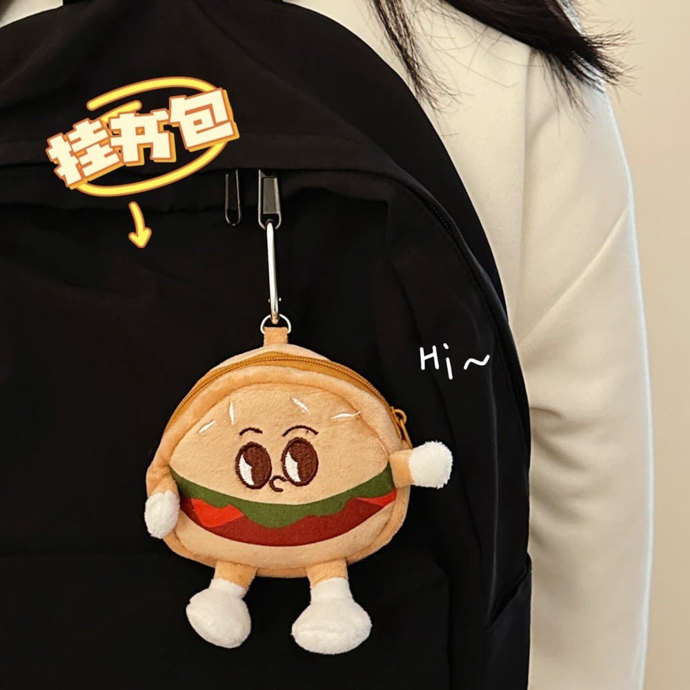 Evento presente fone de ouvido bonito boneca hambúrguer criativo pingente boneca moeda bolsa menina pequena saco armazen