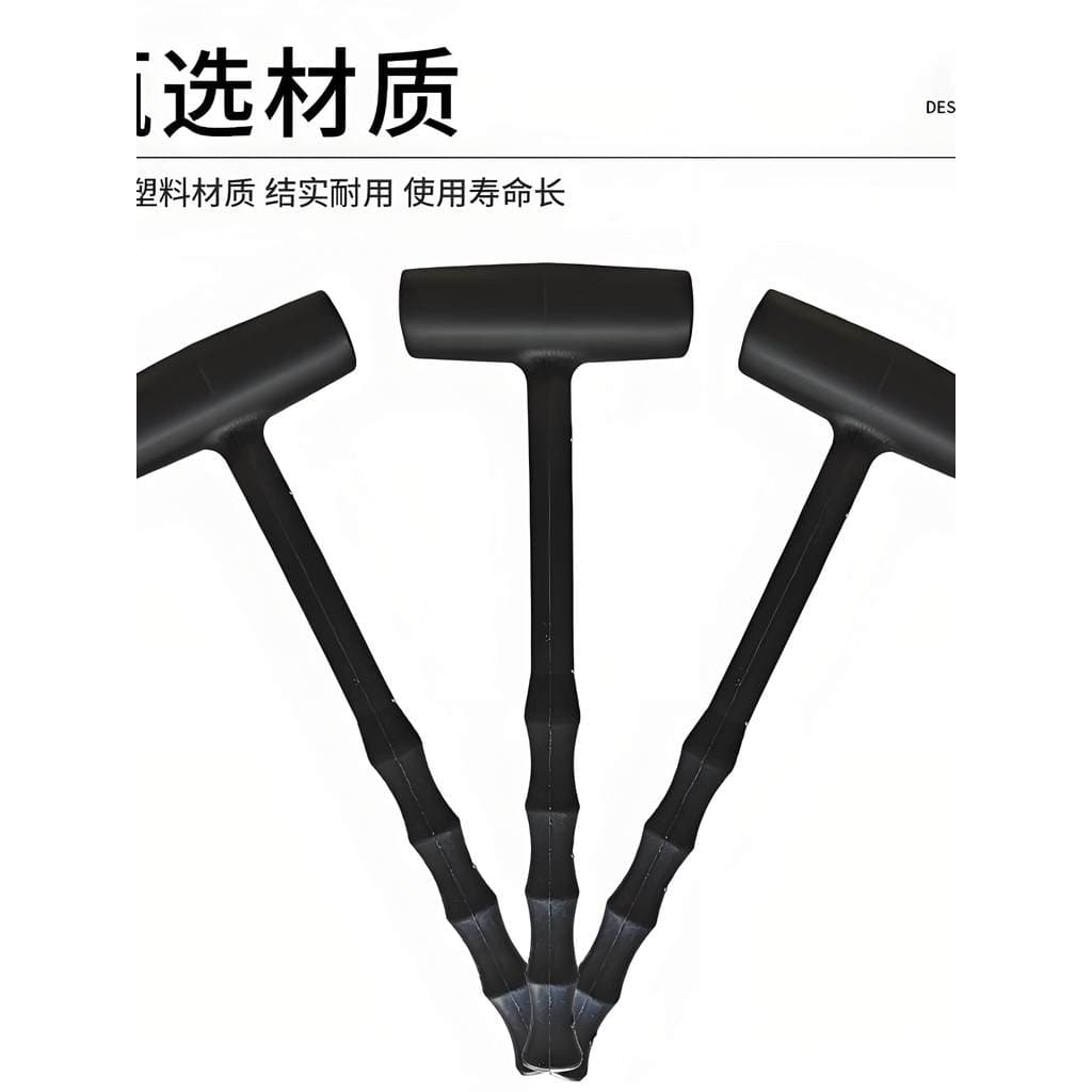 Preto integrado pequeno martelo cabeça redonda plástico pequeno martelo doméstico artesanal DIY instalação martelo ferra