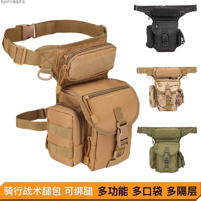 Bolsa de cintura multifuncional Bolsa de perna tática ao ar livre à prova d'água Oxford pano camuflagem esportes ventila