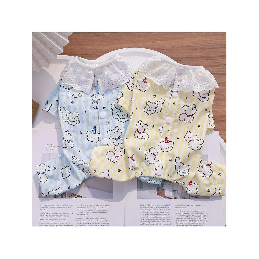 Roupas para cães estilo fino anti-lint respirável pijamas verão Pet anti-sujo barriga roupas Bichon algodão roupas de qu