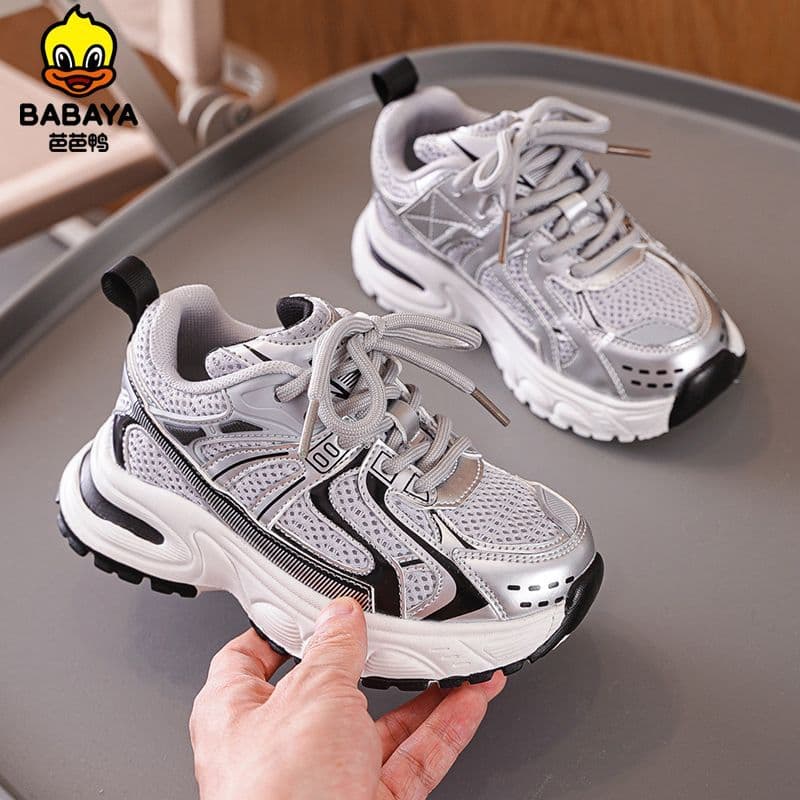 Baba pato sapatos infantis 2026 primavera novo estilo crianças respirável sapatos esportivos meninos papai sapatos menin