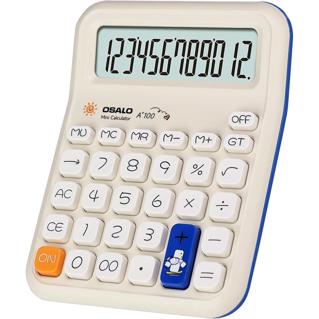 Calculadora Pendente Fofa para Crianças, Calculadora Pequena e Bonita de Mesa com 12 Dígitos, Funções Básicas, Grande Di