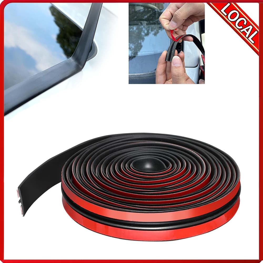1 rolo de tira de vedação de carro em forma de T preta (19 mm x 2 m) com Material de borracha adesiva, não é fácil de ca