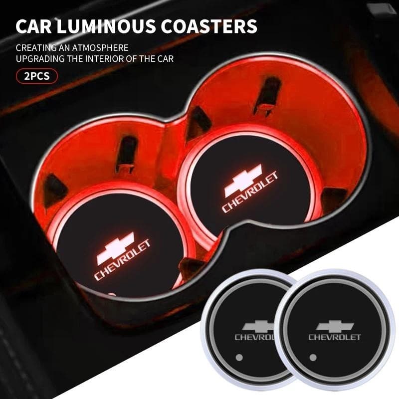 1/2 Pçs Carro Luminoso Copo De Água Almofada LED Atmosfera Luz Para Chevrolet Cruze Lacetti Captiva SS Z71 Equinox Trax
