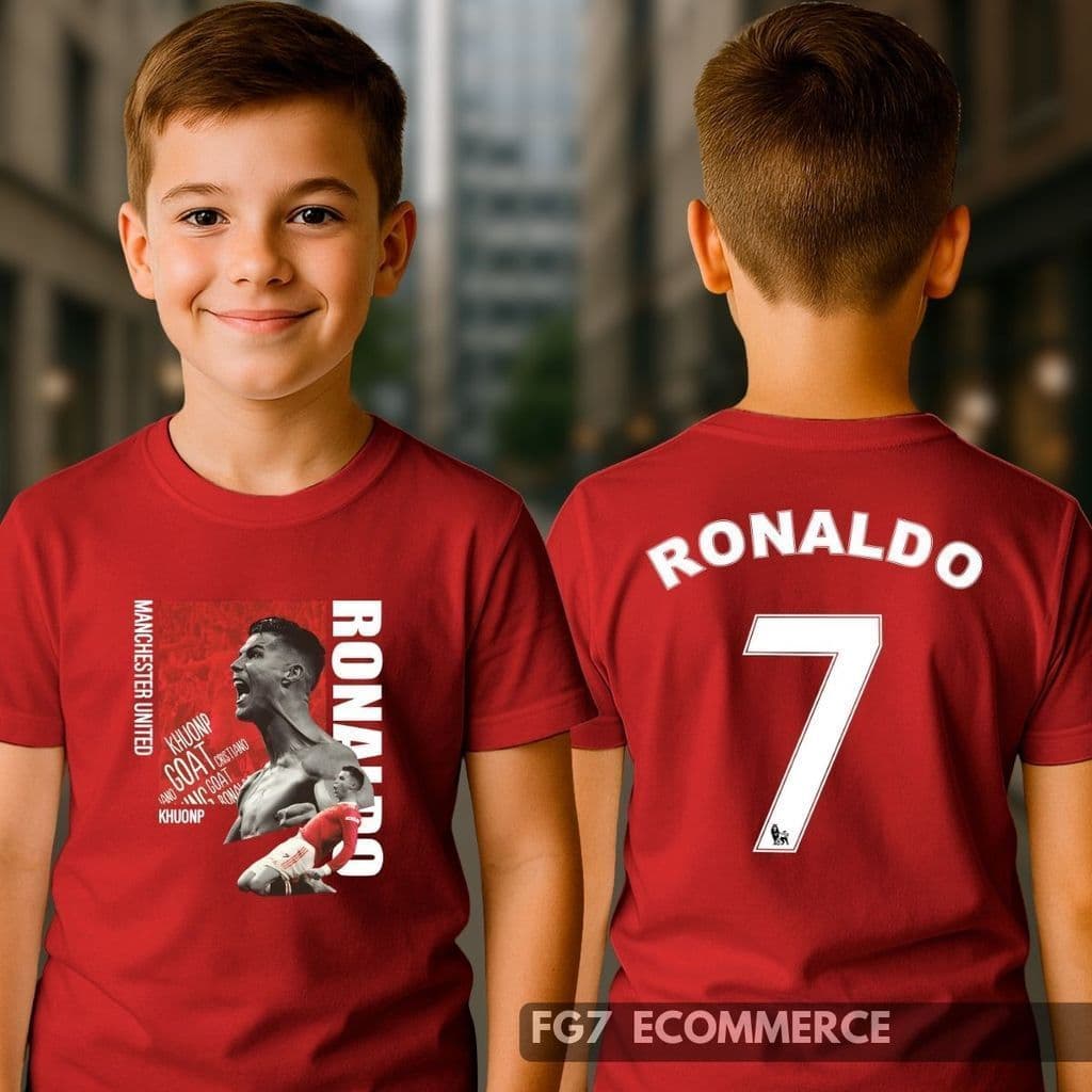 Camiseta CR7 Infantil Jogador Cristiano Ronaldo Futebol Blusa CR7 Robozão Criança estampa  DTF Aniversario presente top