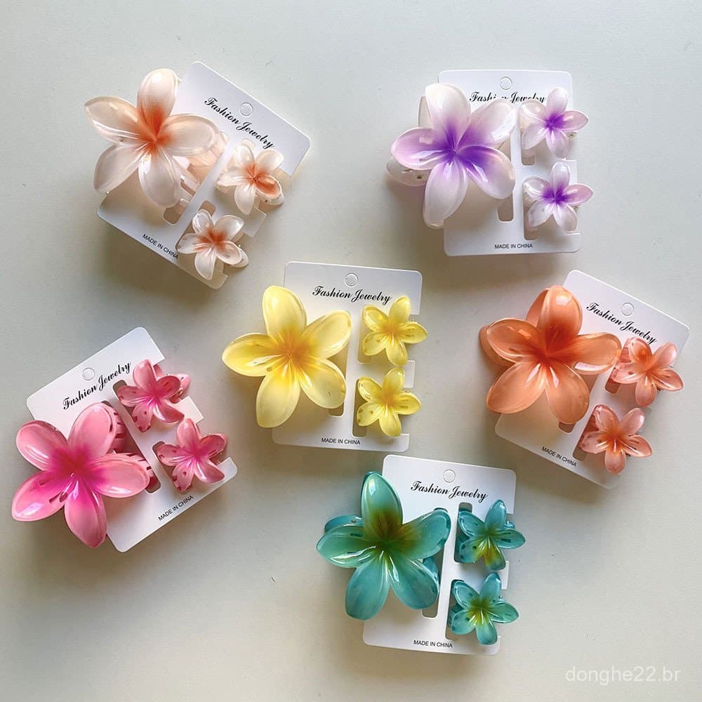 Presilha de cabelo estilo floral, penteado meio preso, presilha de flor pequena, presilha tipo tubarão, de cabe