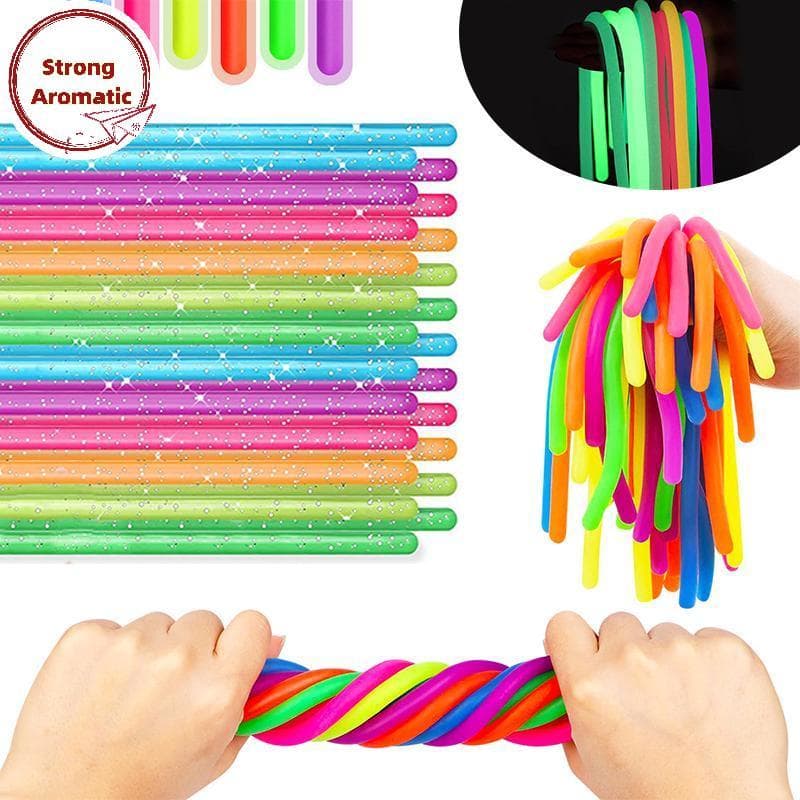 StrongArom Simulado Elástico Macarrão Corda Brinquedos Fidget Sensorial Alívio Do Estresse Para Crianças Sala De Aula Fe