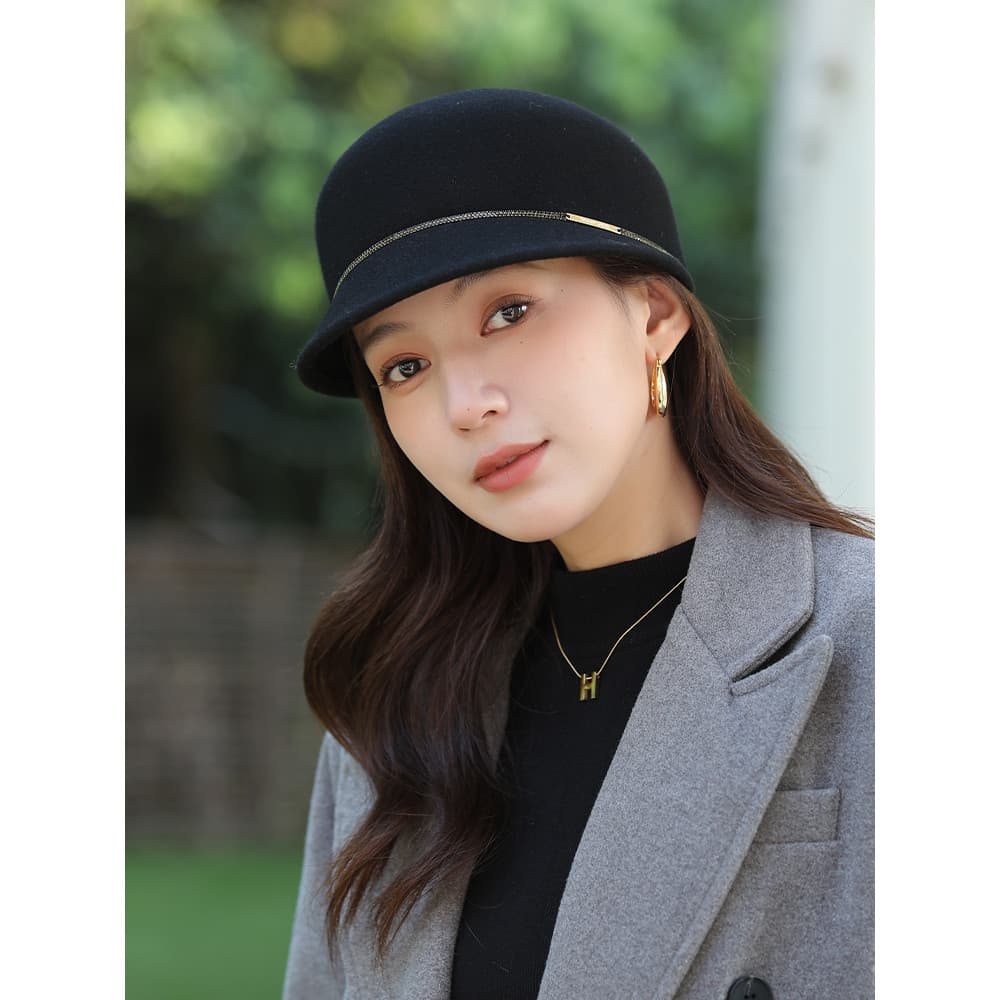 Boina feminina 2025 novo estilo jornaleiro chapéu outono inverno chapéu octogonal moda feminina chapéu equestre All-Matc
