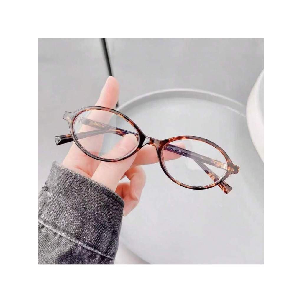 Moda Oval Simples Óculos De Sol Literário Feminino Retro Pequeno Preto Marrom Onça Design Da Marca Luxo Minimalistauv400