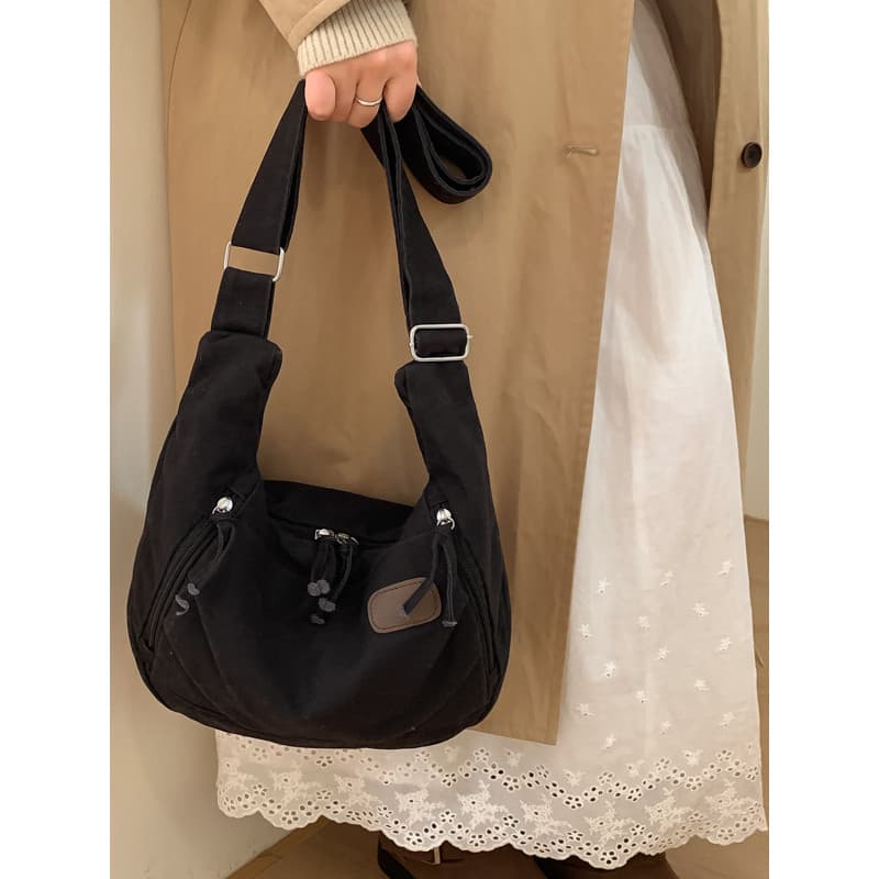 Saco de bolinho de lona feminino grande capacidade simples ombro saco do mensageiro nicho leve Commuter saco Casual esti
