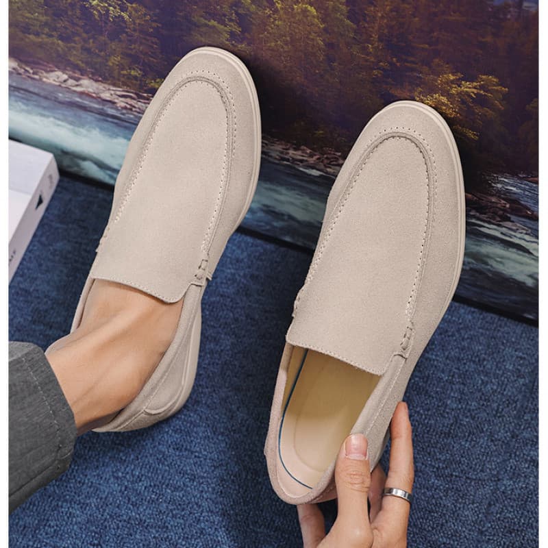 2026 novo estilo de couro genuíno mocassins casuais masculinos fosco respirável leve deslizamento em sapatos masculinos