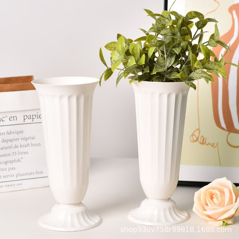 Vaso de flores de plástico vaso de mesa decoração tubo de plástico balde de flores arranjo de flores balde europeu franc