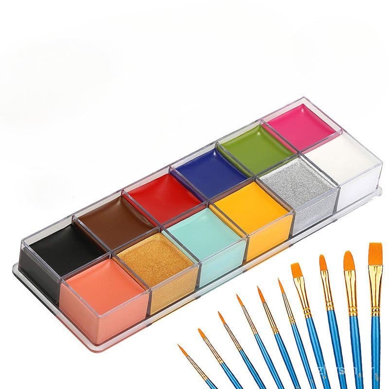 Kit de Maquiagem SFX com 12 Cores de Tinta para Rosto e Corpo, Efeitos Especiais para Palco e Halloween