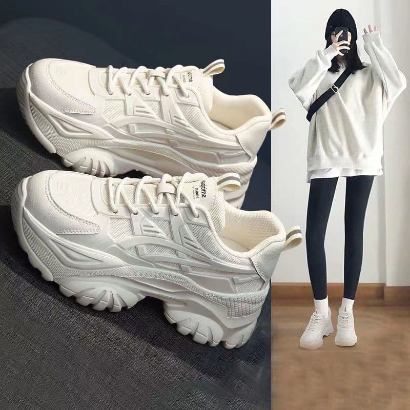 Papai sapatos femininos ins na moda 2026 outono novo estilo sapatos femininos versão coreana All-Match grosso-sola espor