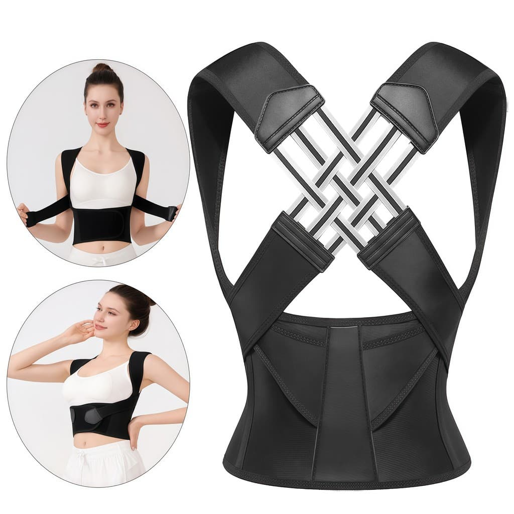 Faixa Corretora Feminina para Postura Suporte Ergonômico para Ombros Costas e Coluna