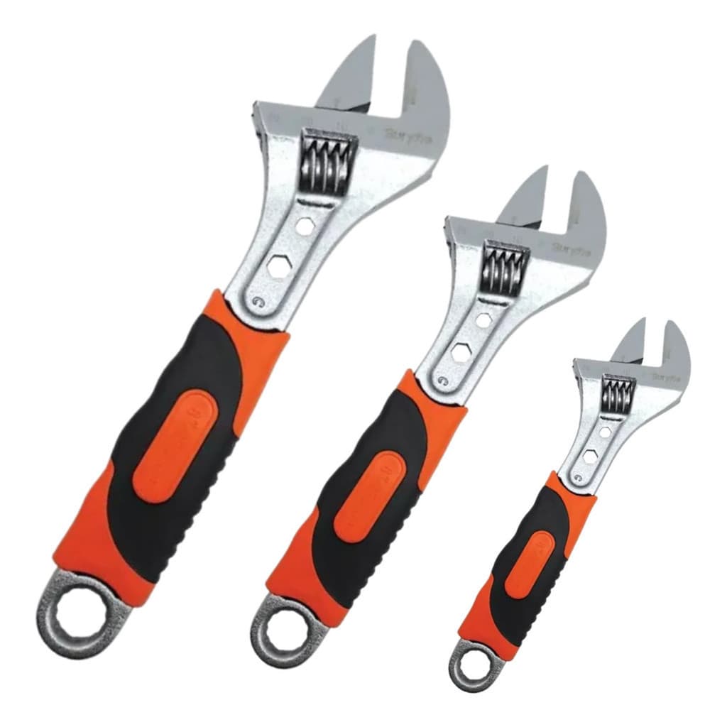 Kit 3 Chaves Inglesa Com Boca Ajustável  8" 10" E 12" Polegadas Profissional