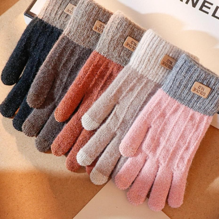 Luvas Femininas de Lã com Touch Screen para o Inverno