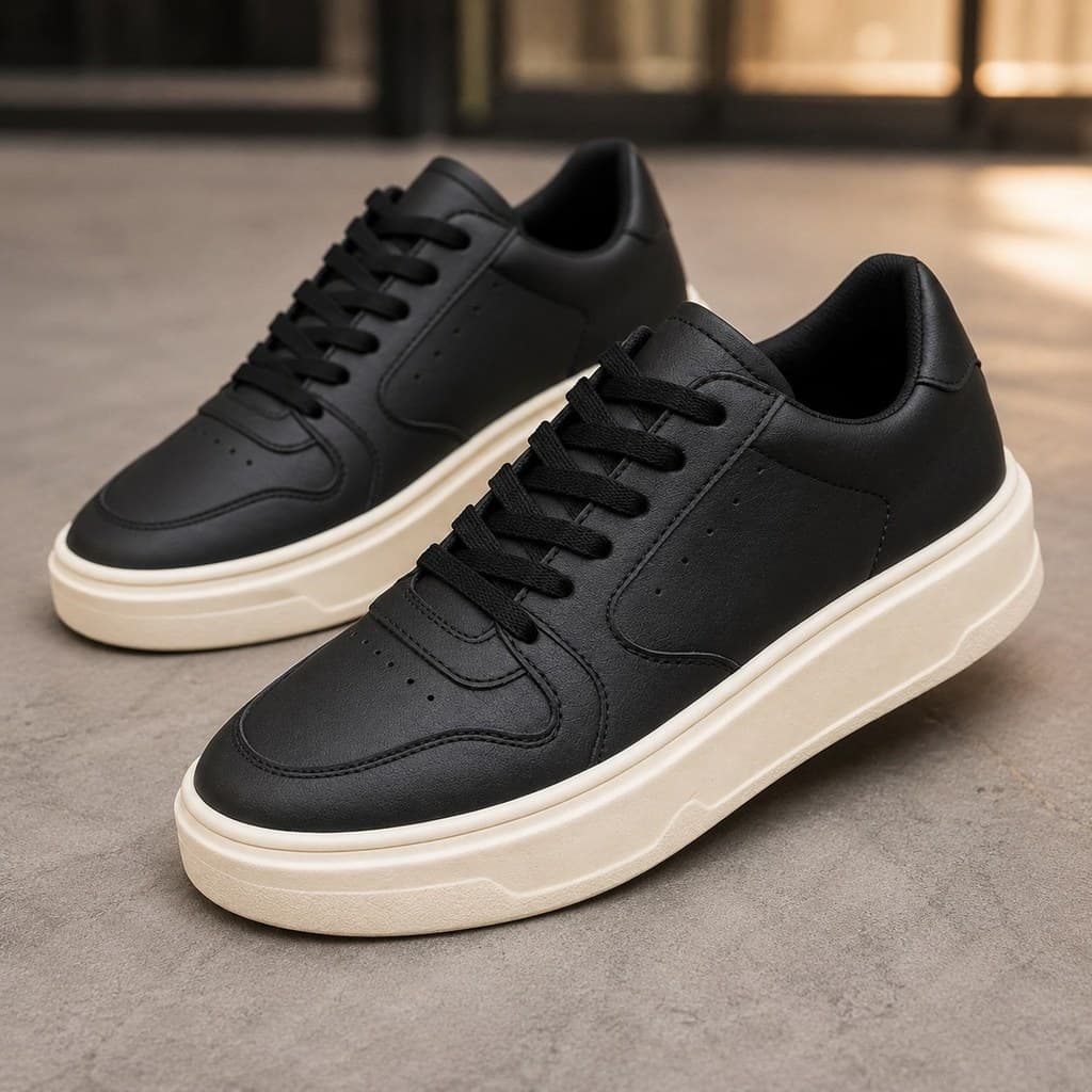 Tênis Casual Tiger Preto com branco Confortável Macio Leve Estiloso Moderno Premium Durável Sofisticado