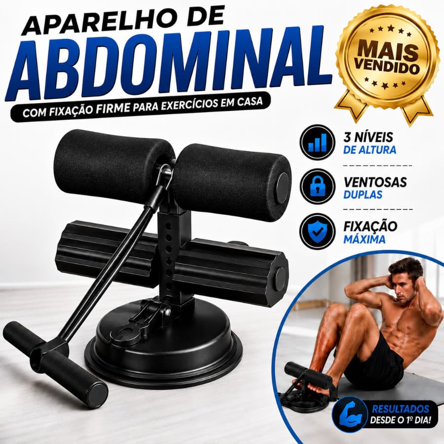 Aparelho De Abdominal Com Ventosa Regulável Para Exercícios Em Casa Preto