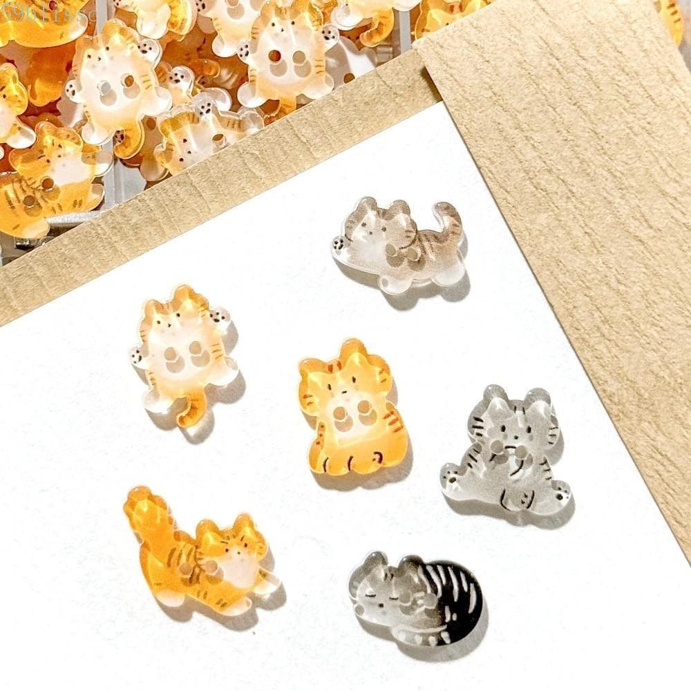 BLISSC 30 Peças De Botões De Gato Tabby , Gatinho Elegantes E Criativos Gengibre Fofos De Resina