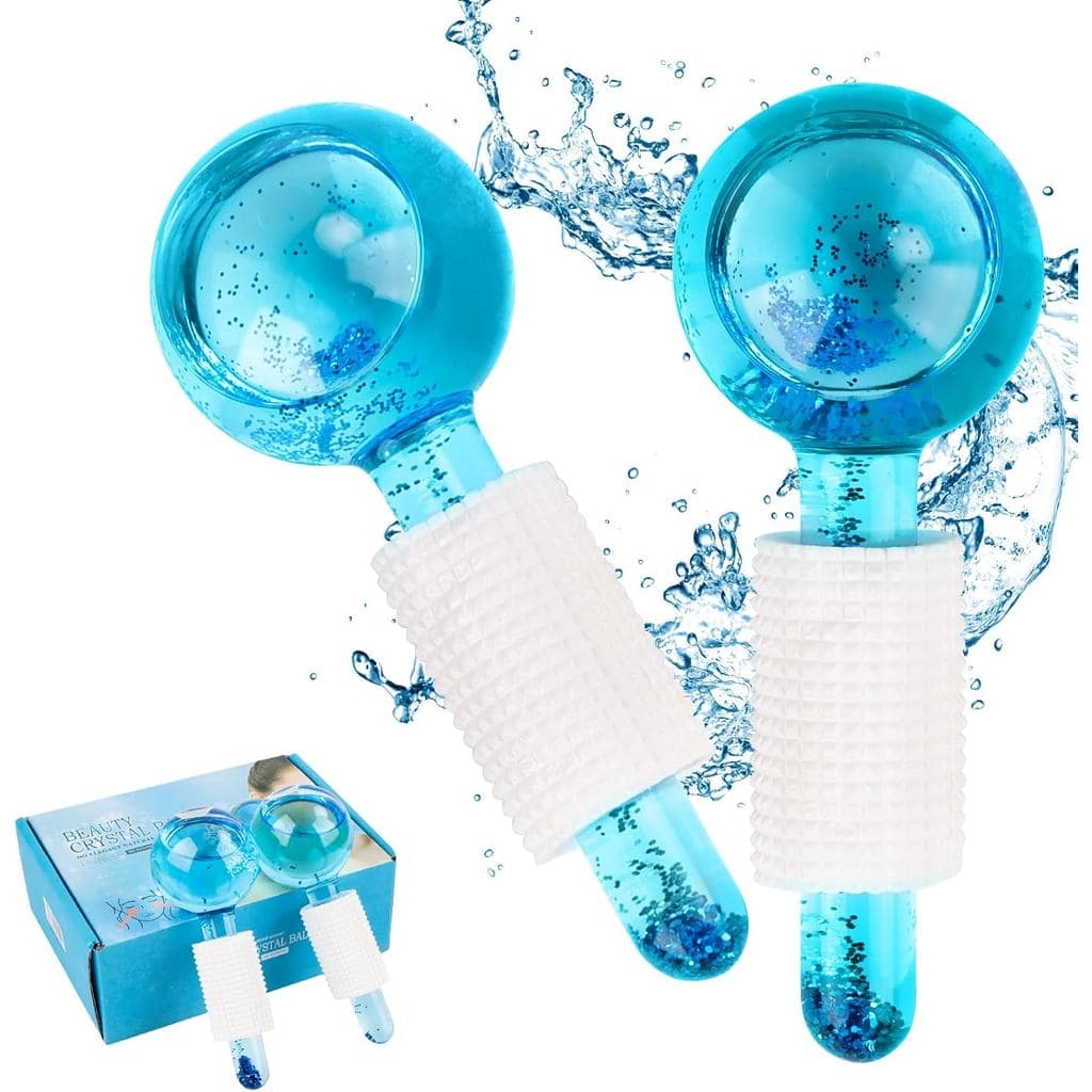 Bola de gelo facial, rolo de gelo facial, bola de massagem facial que resfria a pele, tonifica a pele e reduz o inchaço.