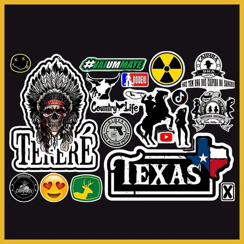 Adesivos Tereré Country Agro - Cartela com 19 Adesivos