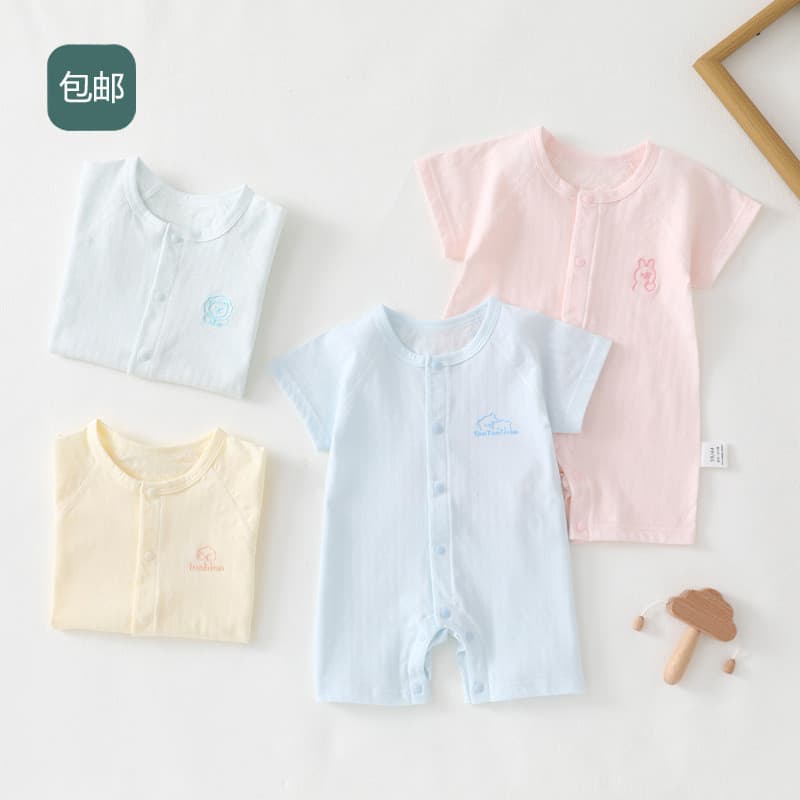 Bebê bebê macacão de manga curta verão puro algodão classe um macacão fino roupas recém-nascidos macacão do bebê criança
