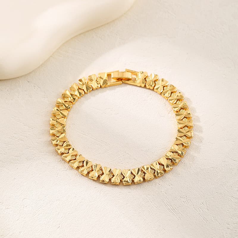 Pulseira vietnamita banhada a ouro, novo estilo coreano, pulseira feminina dourada, acessório de mão elegante e versátil