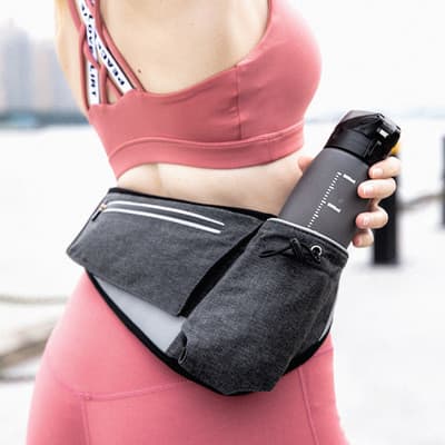 Freesscope esportes ao ar livre correndo saco de cintura dupla camada maratona garrafa de água saco à prova dwaterproof