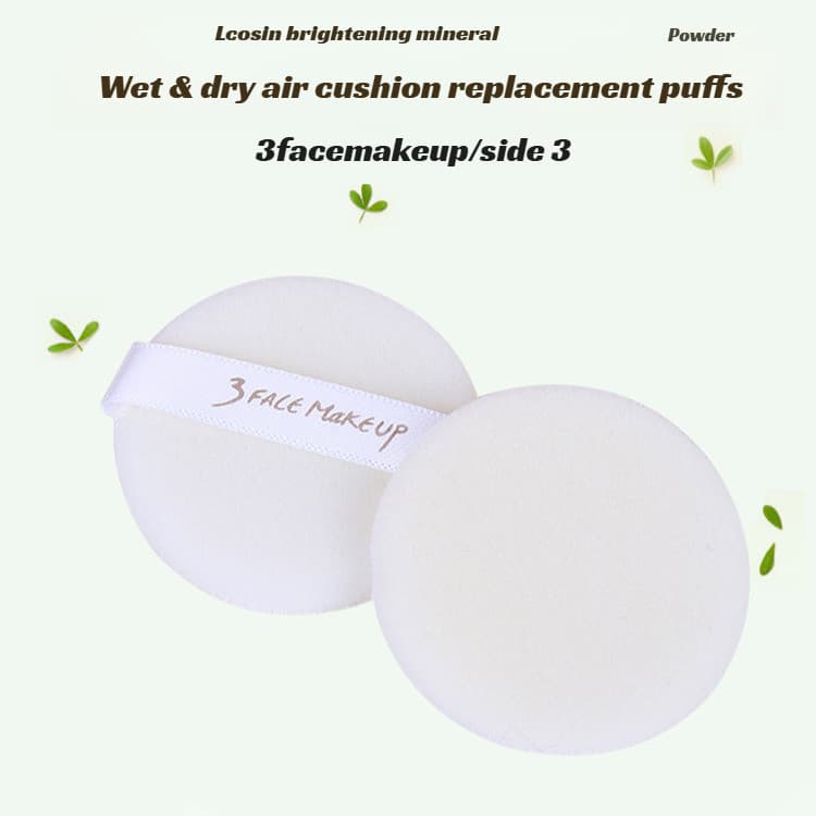 [Para Maquiagem] 3FACEMAKEUP/Esponja Natural Puff Substituição BB Redondo/Seco e Molhado/Pele Uniforme