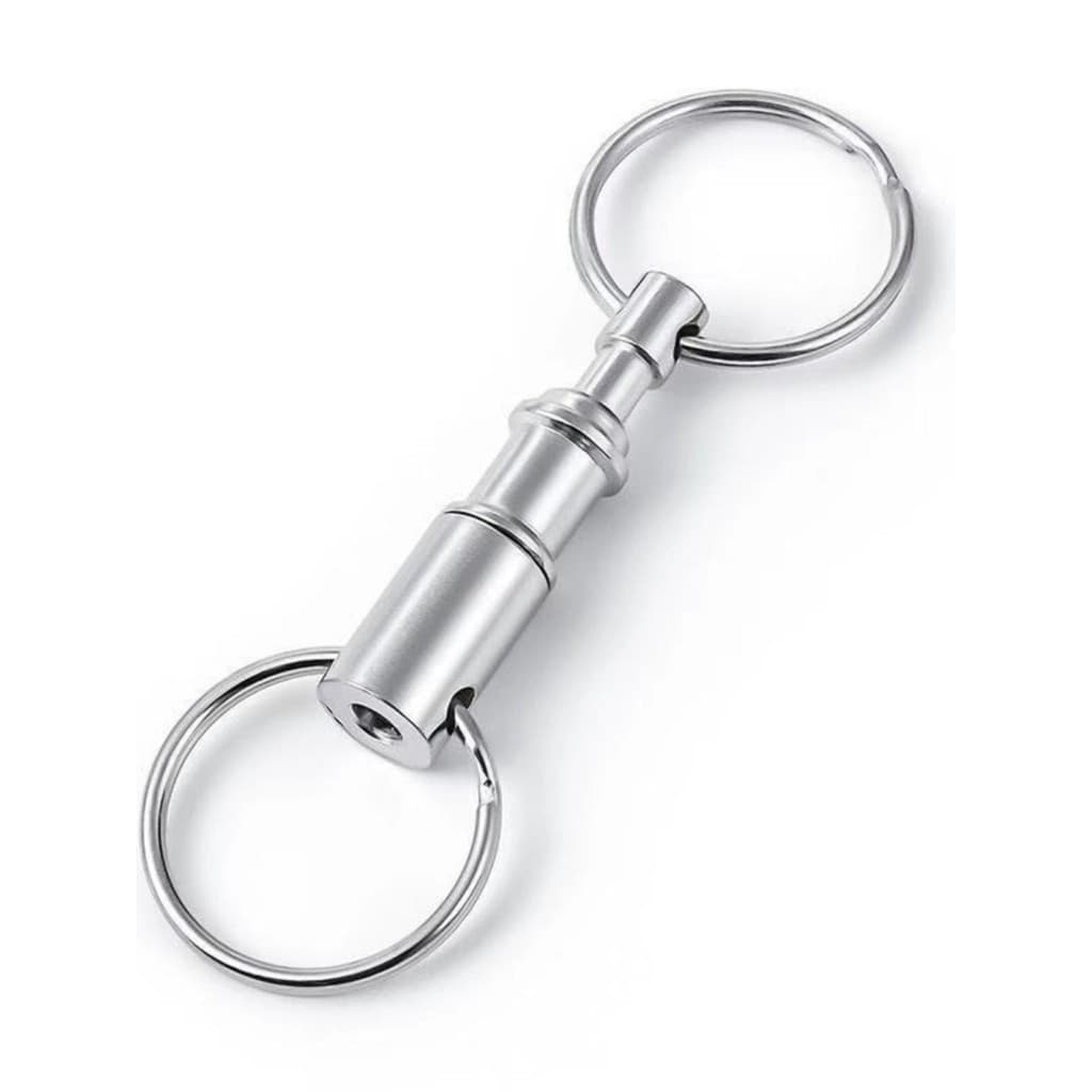 Desmontagem rápida chaveiro feminino chaveiro destacável fivela destacável aço inoxidável duplo anel chaveiro destacável