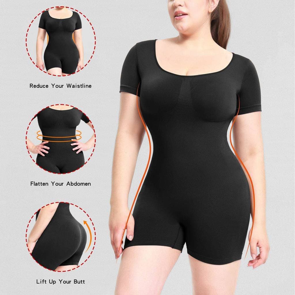 Bodysuit espartilho patenteado estilo adulto feminino exterior usar corpo moldar bodysuit de manga curta espartilho Hip-