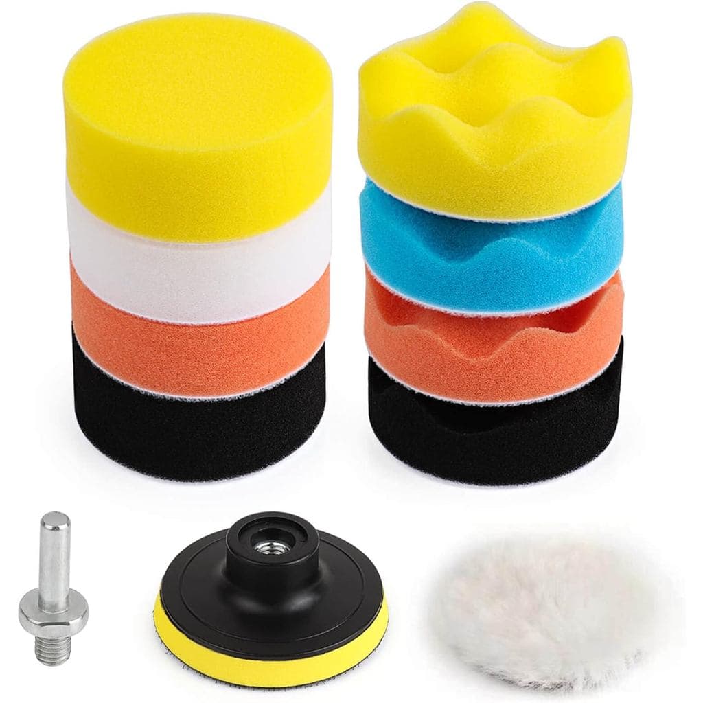 Disco de polimento para furadeira de 3 polegadas, kit de 11 peças de discos de polimento de espuma para carro, acessório