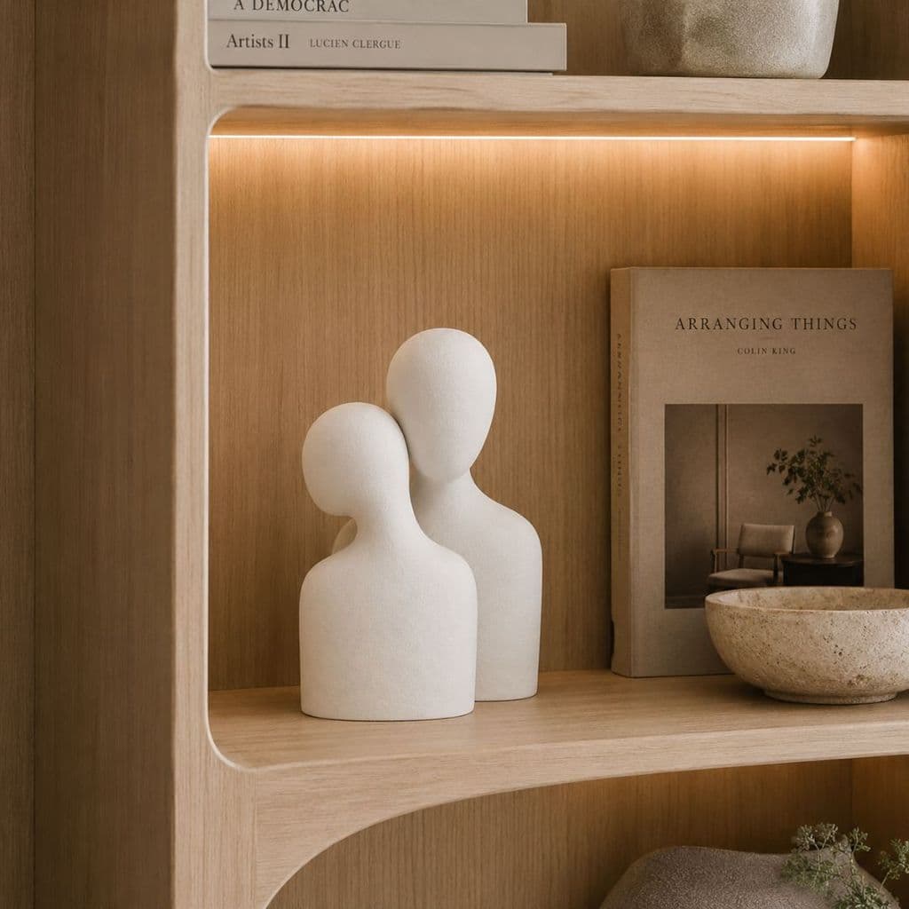 Vaso Casal Love Minimalista – Decoração Romântica e Elegante para Ambientes Modernos